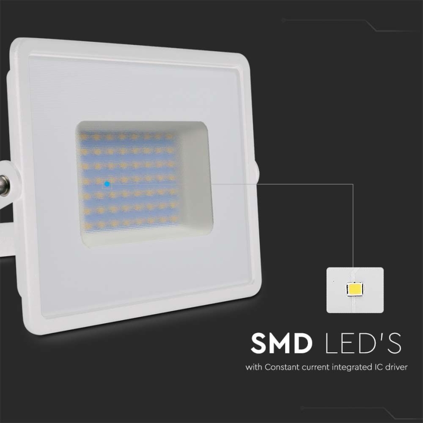 LED Naświetlacz LED/50W/230V 6500K IP65 biały