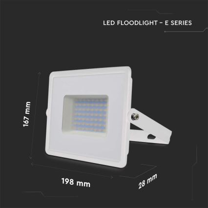 LED Naświetlacz LED/50W/230V 6500K IP65 biały