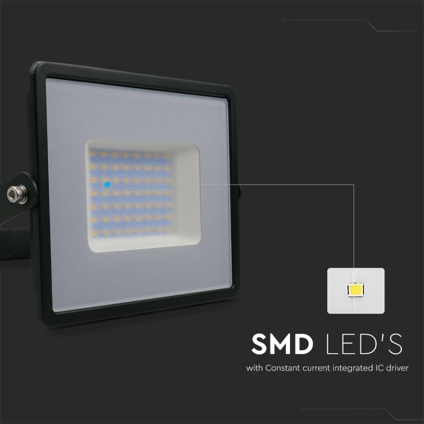 LED Naświetlacz LED/50W/230V 6500K IP65 czarny