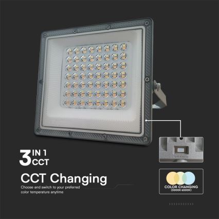 LED Naświetlacz LED/50W/230V IP65 3000/4000/6500K szary