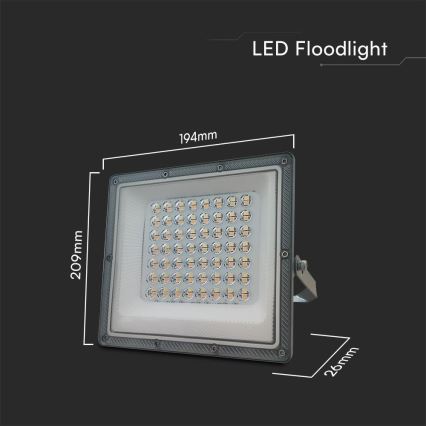 LED Naświetlacz LED/50W/230V IP65 3000/4000/6500K szary