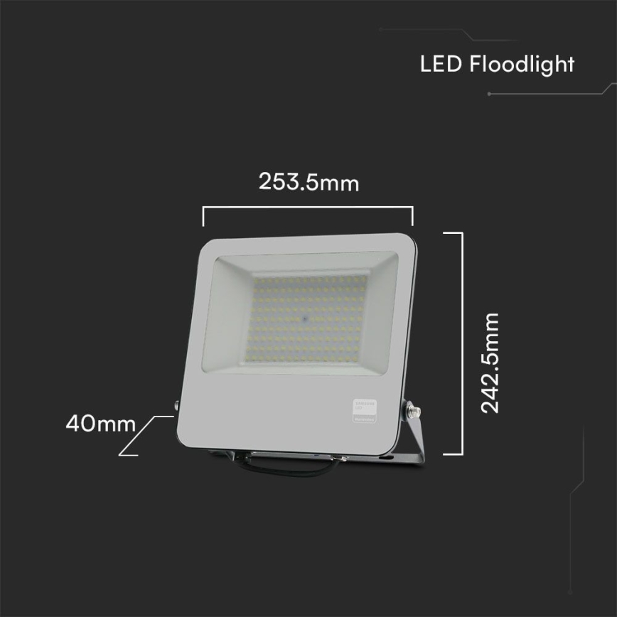 LED Naświetlacz SAMSUNG CHIP LED/100W/230V 6400K IP65 czarny