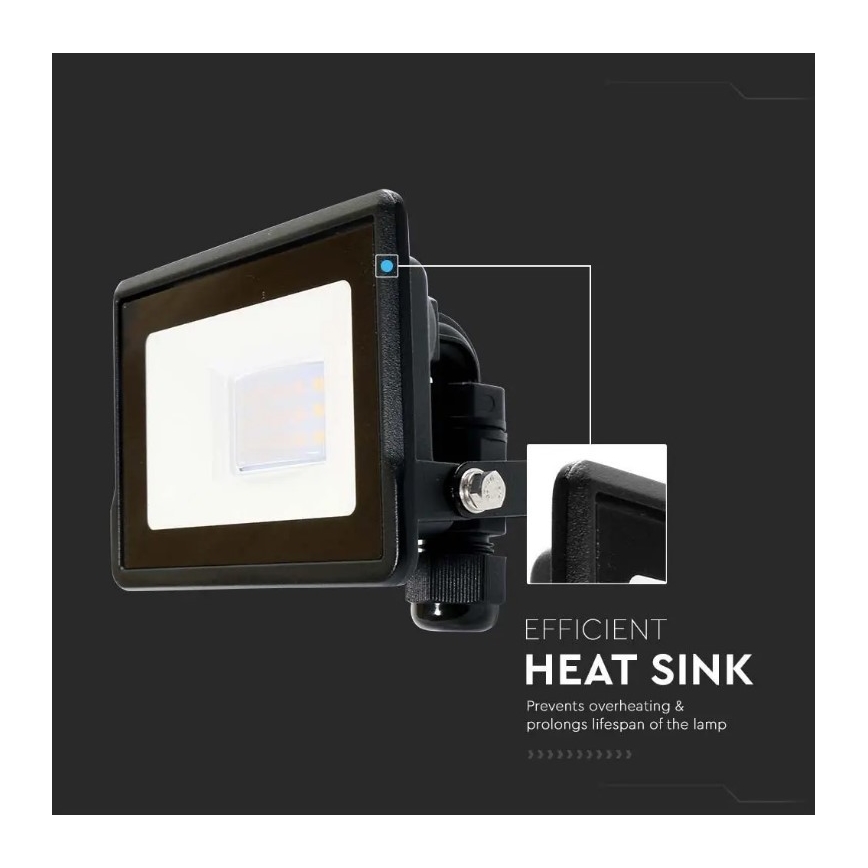 LED Naświetlacz SAMSUNG CHIP LED/10W/230V IP65 6500K czarny