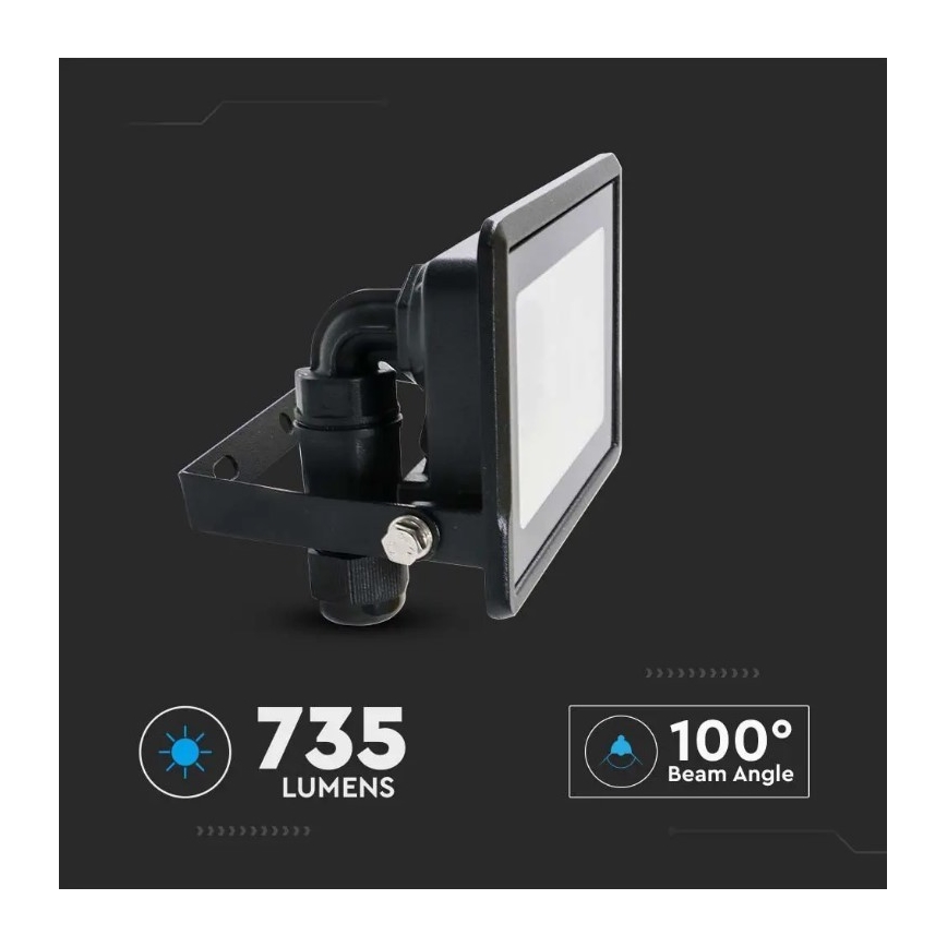 LED Naświetlacz SAMSUNG CHIP LED/10W/230V IP65 6500K czarny