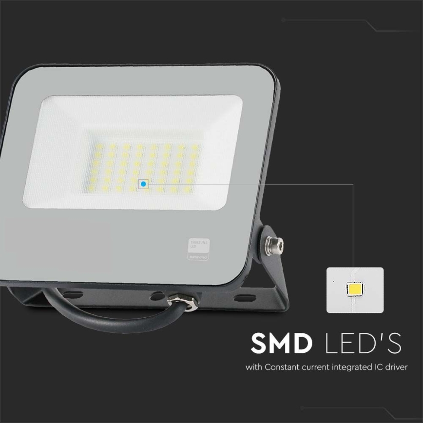 LED Naświetlacz SAMSUNG CHIP LED/30W/230V 4000K IP65 czarny