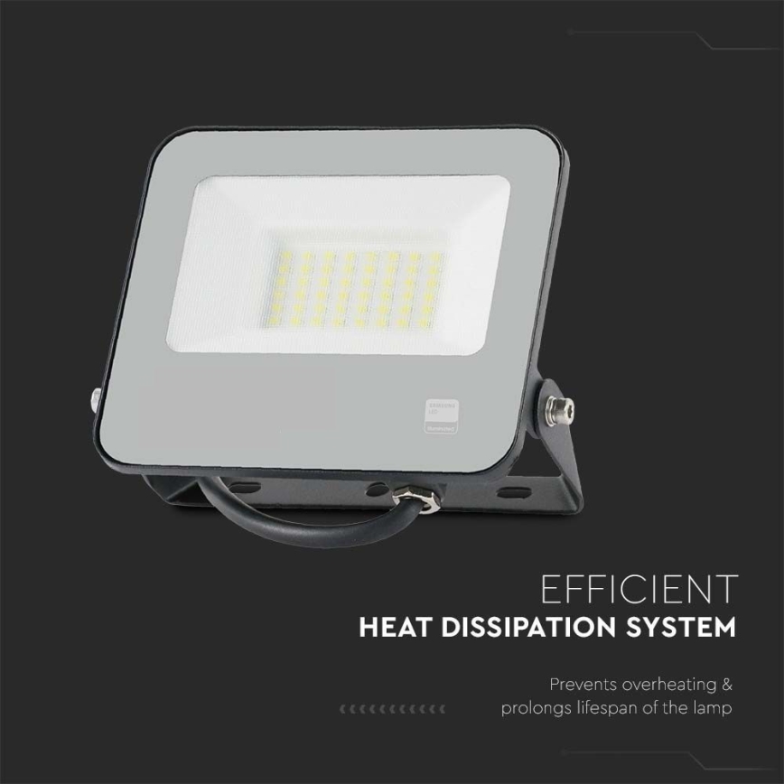 LED Naświetlacz SAMSUNG CHIP LED/30W/230V 4000K IP65 czarny
