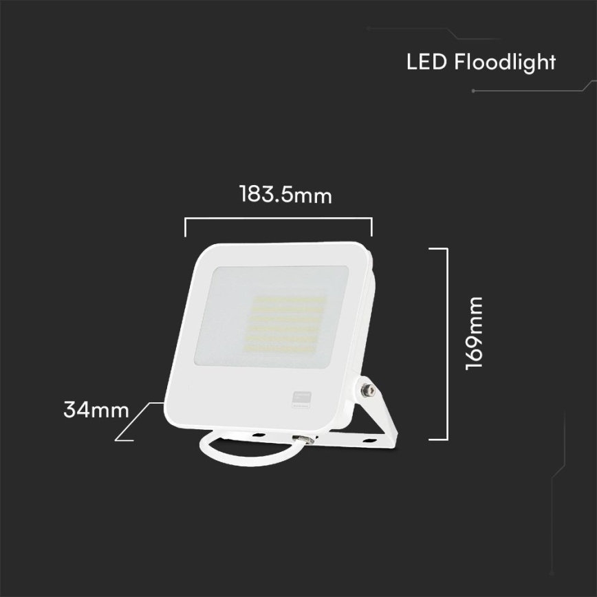 LED Naświetlacz SAMSUNG CHIP LED/50W/230V 6500K IP65 biały