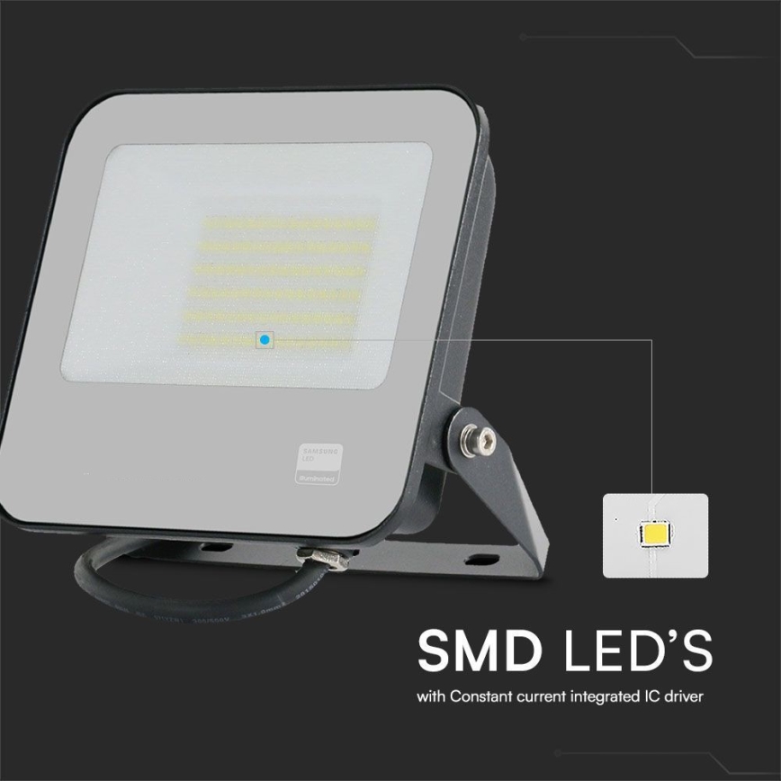 LED Naświetlacz SAMSUNG CHIP LED/50W/230V 6500K IP65 czarny