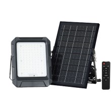 LED Naświetlacz solarny LED/10W/3,7V IP65 4000K czarny + pilot zdalnego sterowania