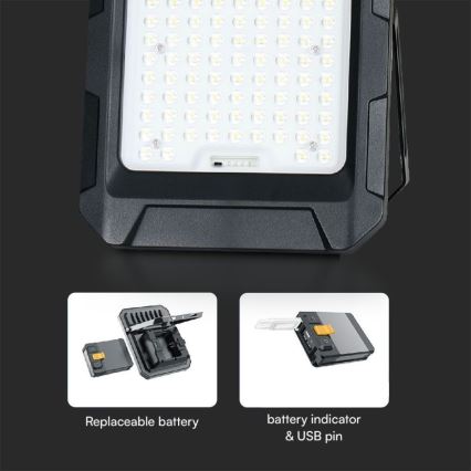 LED Naświetlacz solarny LED/15W/3,7V IP65 4000K czarny + pilot zdalnego sterowania