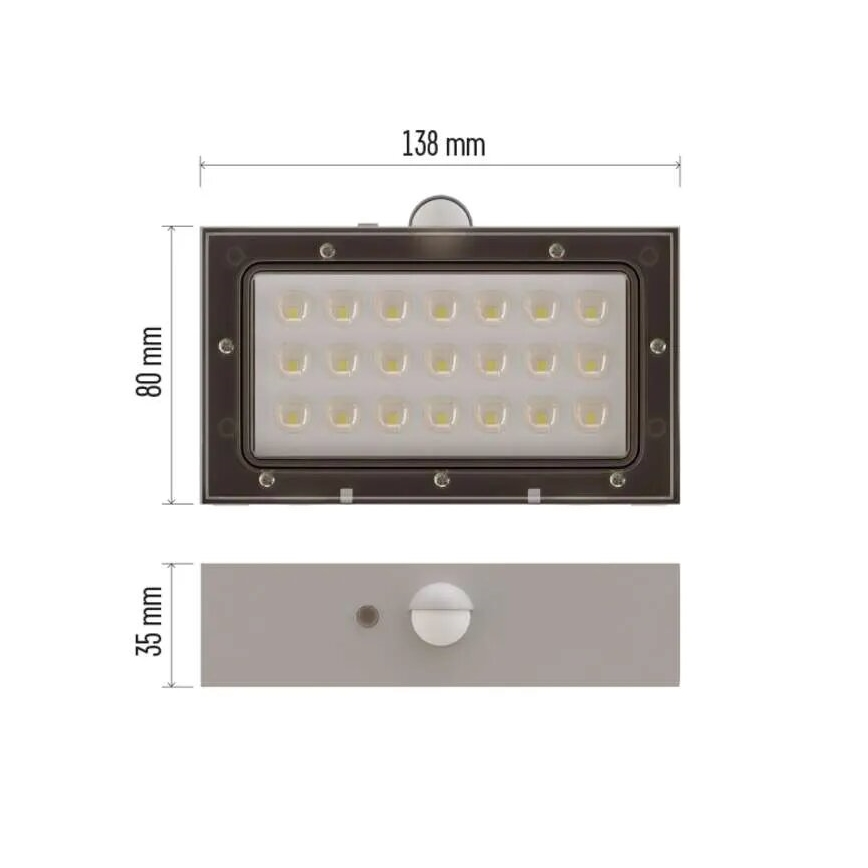 LED Naświetlacz solarny z czujnikiem ruchu LED/3,7V 1200mAh 4000K IP65 biały