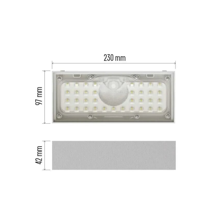 LED Naświetlacz solarny z czujnikiem ruchu LED/3,7V 3000mAh 4000K IP65 biały