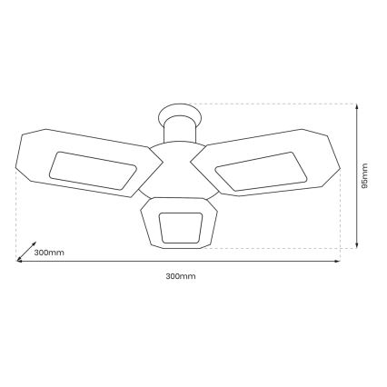 LED Naświetlacz sufitowy 3xE27/16,7W/230V 4000K