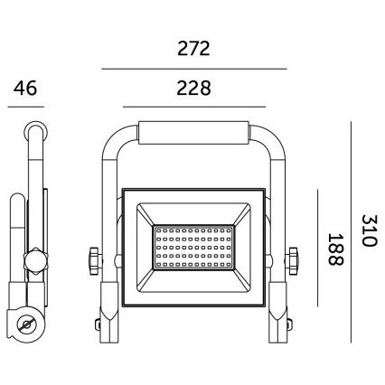 LED Naświetlacz TIGRA LED/100W/4000K IP54 czarny/żółty