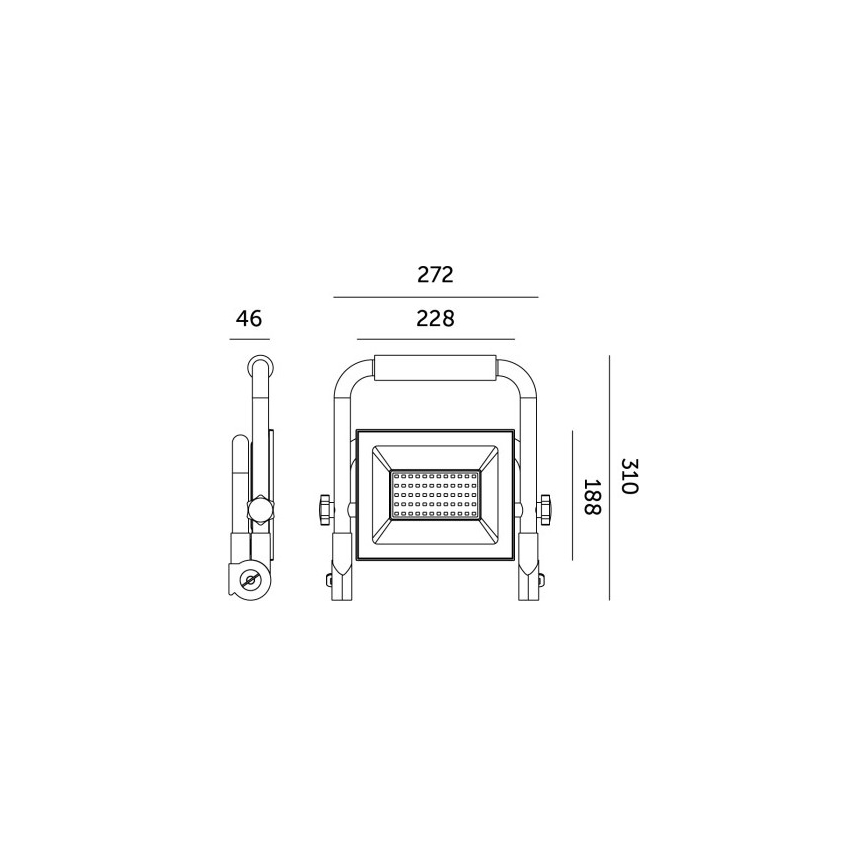 LED Naświetlacz TIGRA LED/100W/4000K IP54 czarny/żółty