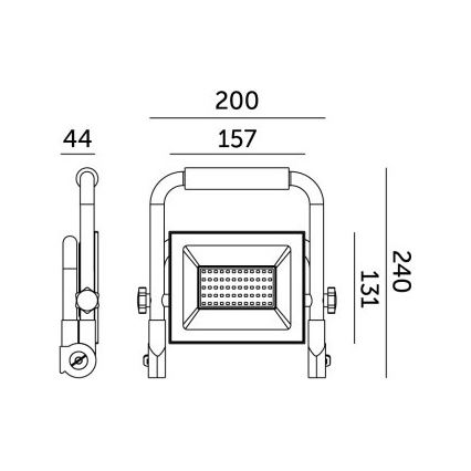 LED Naświetlacz TIGRA LED/50W/4000K IP54 czarny/żółty