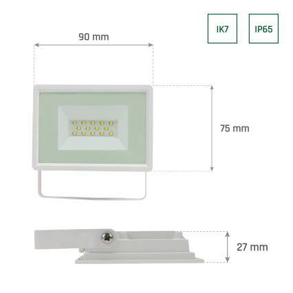 LED Naświetlacz zewnętrzny NOCTIS LUX 3 LED/10W/230V 6000K IP65 biały