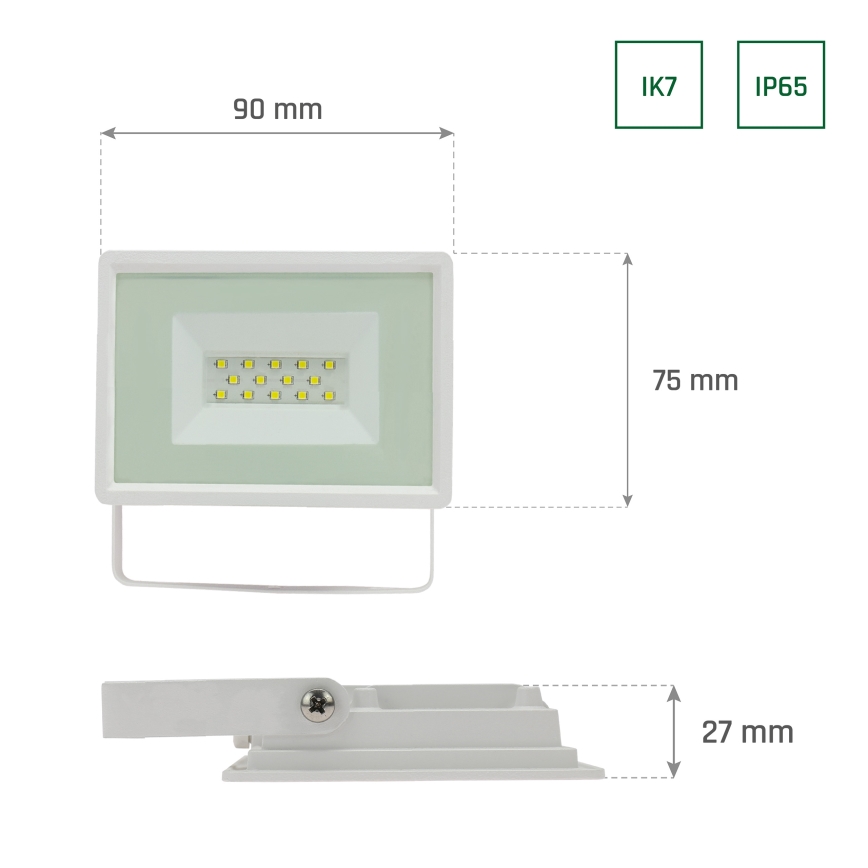 LED Naświetlacz zewnętrzny NOCTIS LUX 3 LED/10W/230V 6000K IP65 biały