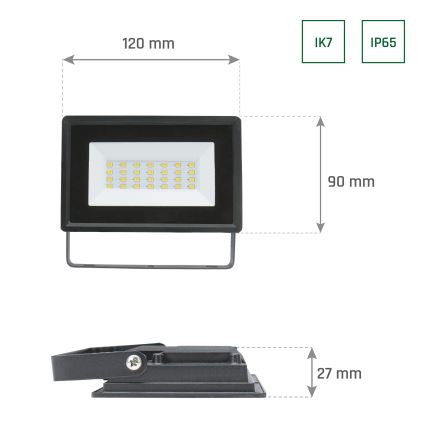 LED Naświetlacz zewnętrzny NOCTIS LUX 3 LED/20W/230V 4000K IP65 czarny