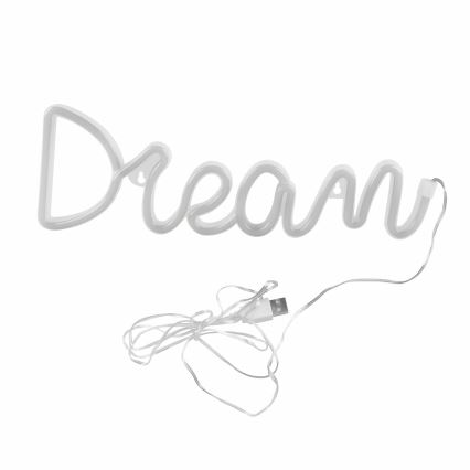 LED Neonowa dekoracja ścienna DREAM LED/3W/3xAA USB niebieska