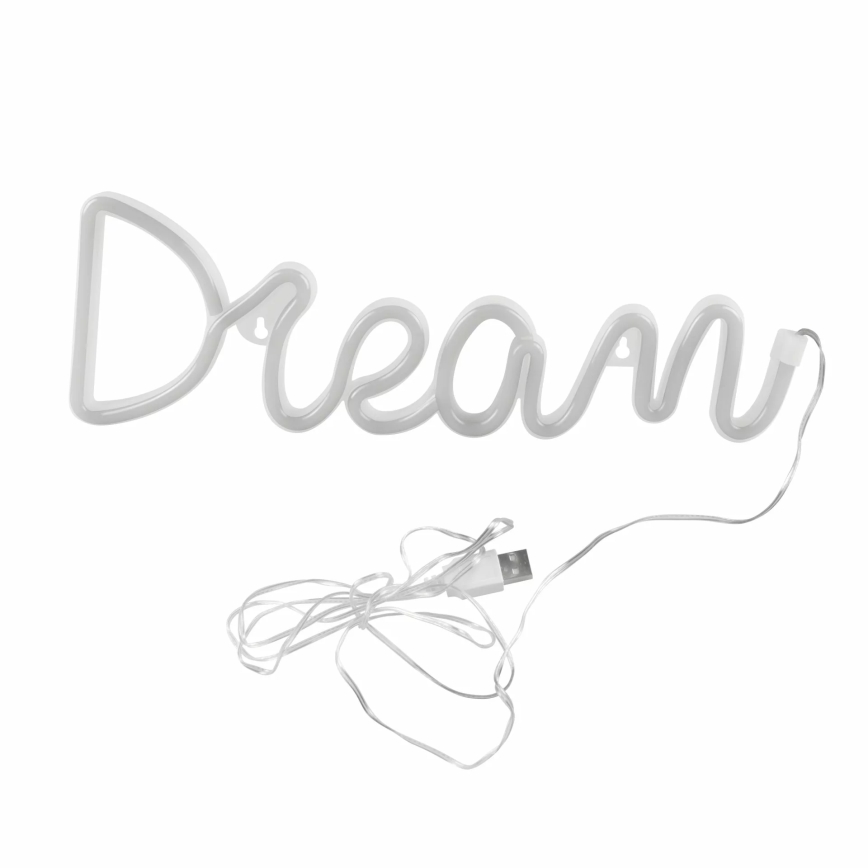 LED Neonowa dekoracja ścienna DREAM LED/3W/3xAA USB niebieska