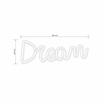 LED Neonowa dekoracja ścienna DREAM LED/3W/3xAA USB niebieska