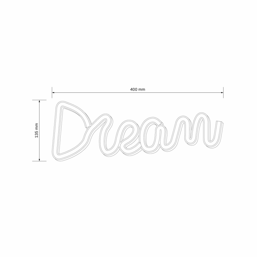LED Neonowa dekoracja ścienna DREAM LED/3W/3xAA USB niebieska