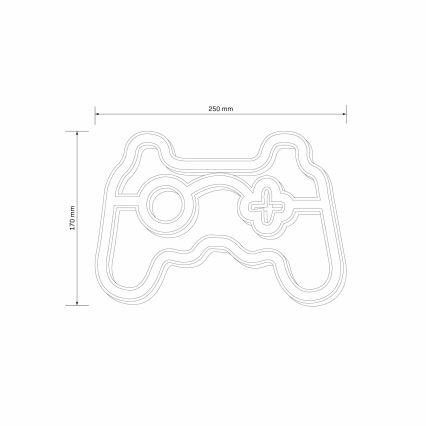 LED Neonowa dekoracja ścienna GAME LED/3W/3xAA USB niebieska