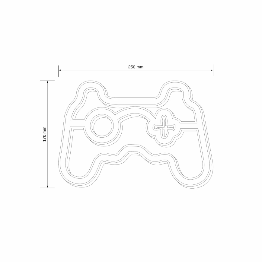 LED Neonowa dekoracja ścienna GAME LED/3W/3xAA USB niebieska