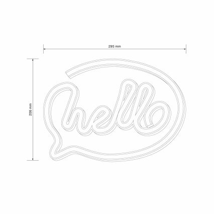 LED Neonowa dekoracja ścienna HELLO LED/3W/3xAA USB różowa