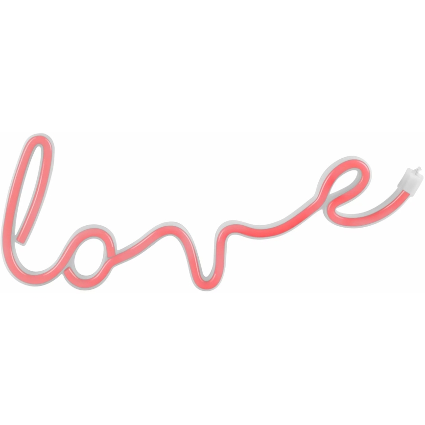LED Neonowa dekoracja ścienna LOVE LED/3W/3xAA USB czerwona