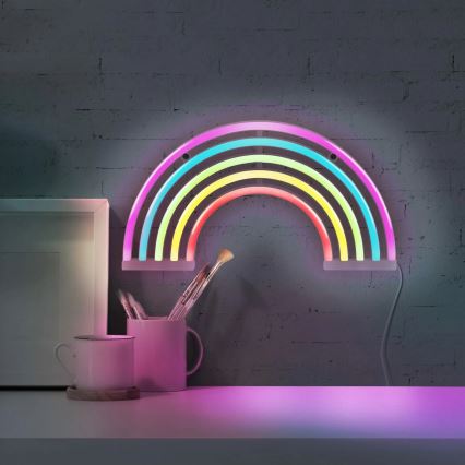 LED Neonowa dekoracja ścienna RAINBOW LED/3W/3xAA USB wielobarwna