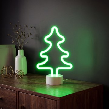 LED Neonowa dekoracja stołowa LED/2W/3xAA USB drzewko