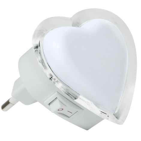 LED Nocne światło do gniazdka 0,4W/230V białe serce