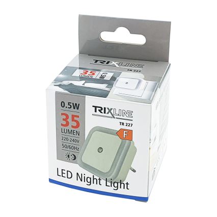 LED Nocne światło z czujnikiem LED/0,5W/230V białe