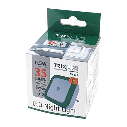 LED Nocne światło z czujnikiem LED/0,5W/230V zielony