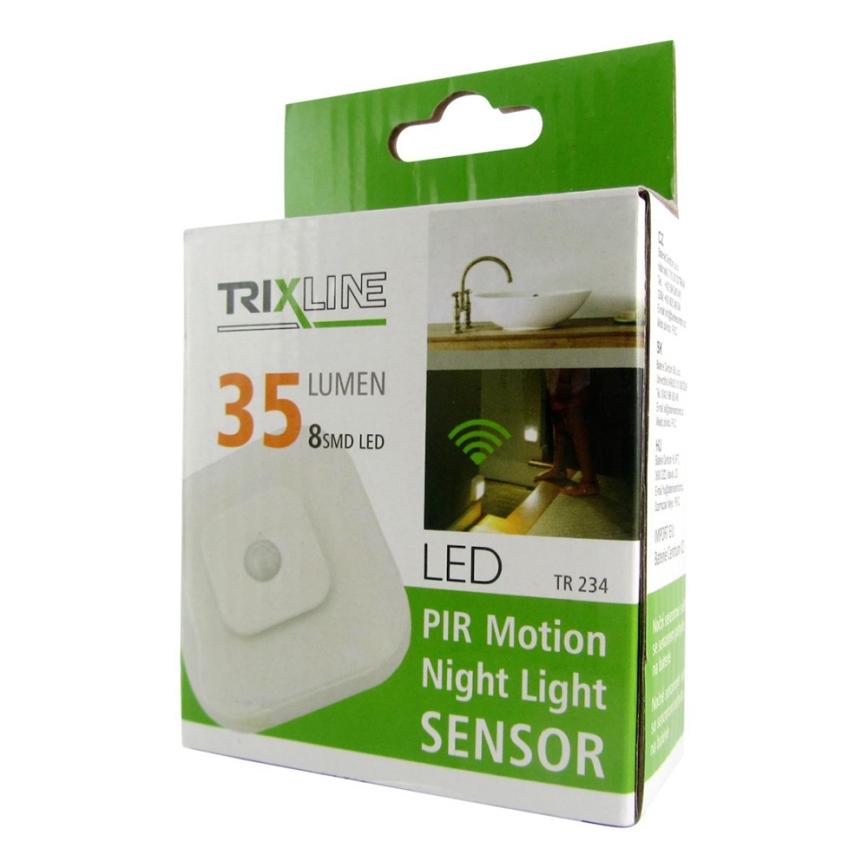 LED Nocne światło z czujnikiem LED/0,5W/3xAAA bílá