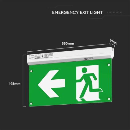 LED Oprawa awaryjna EMERGENCY EXIT LED/2,5W/230V 4w1 6000K