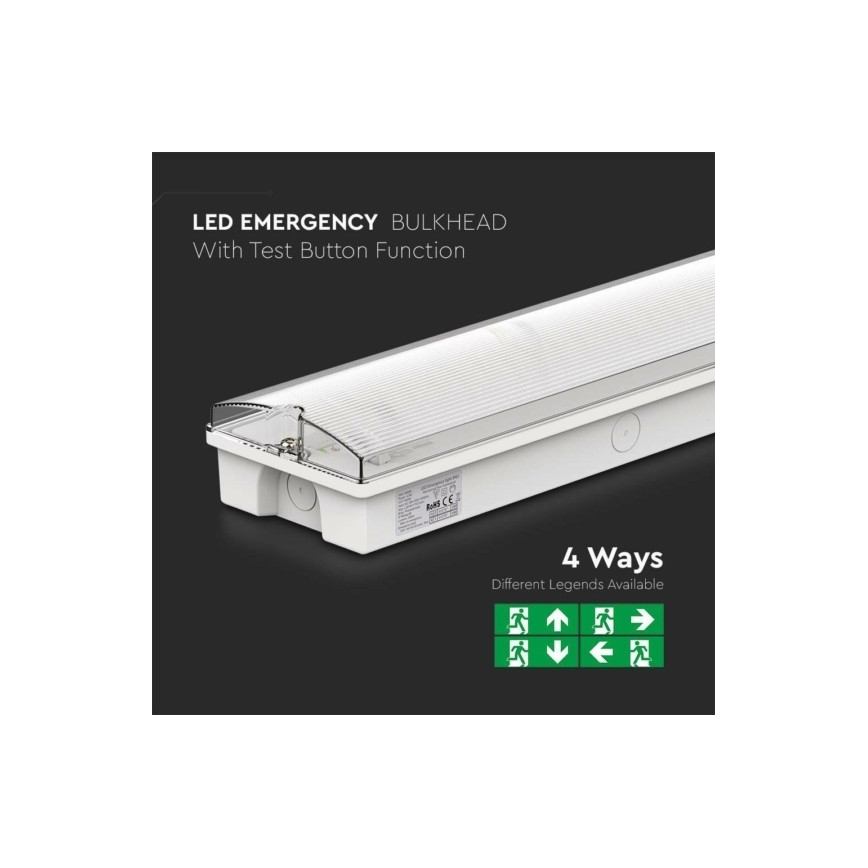 LED Oprawa awaryjna EMERGENCY EXIT LED/3W/230V 6400K IP65