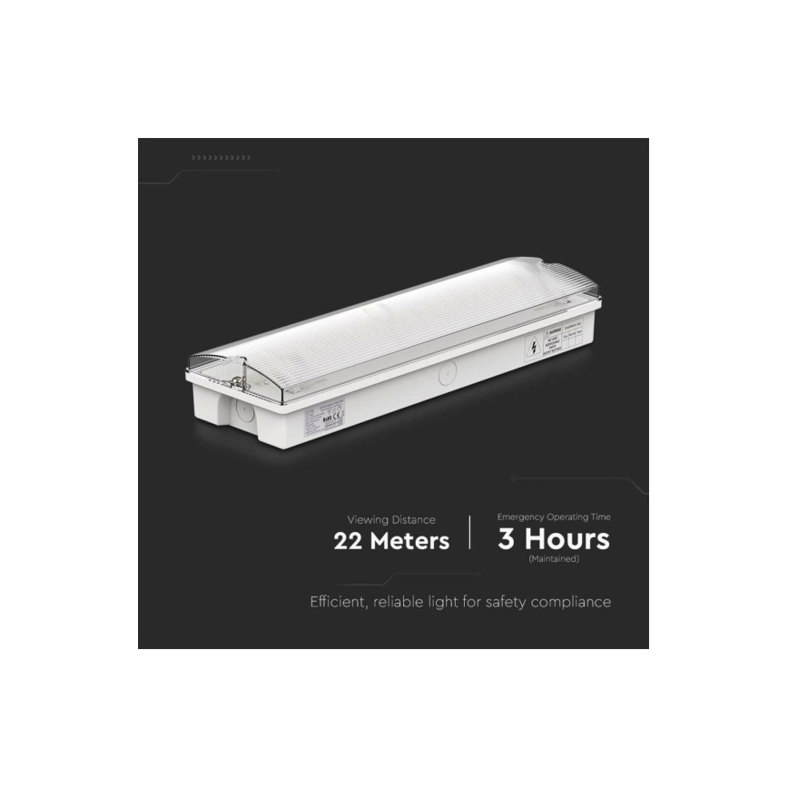 LED Oprawa awaryjna EMERGENCY EXIT LED/3W/230V 6400K IP65