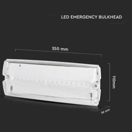 LED Oprawa awaryjna EMERGENCY EXIT LED/3W/230V 6400K IP65