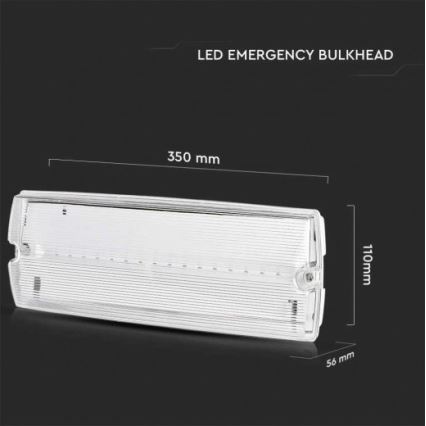 LED Oprawa awaryjna z regularnym testem funkcjonalności EMERGENCY EXIT LED/3W/230V 6400K IP65