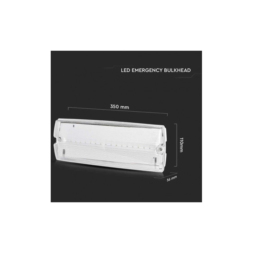 LED Oprawa awaryjna z regularnym testem funkcjonalności EMERGENCY EXIT LED/3W/230V 6400K IP65
