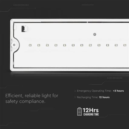 LED Oprawa awaryjna EMERGENCY EXIT LED/3W/230V IP65 6000K 1200mAh