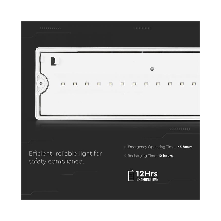 LED Oprawa awaryjna EMERGENCY EXIT LED/3W/230V IP65 6000K 1200mAh