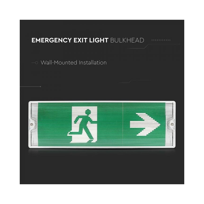 LED Oprawa awaryjna EMERGENCY EXIT LED/3W/230V IP65 6000K 1200mAh