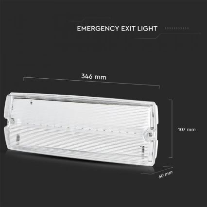 LED Oprawa awaryjna EMERGENCY EXIT LED/3W/230V IP65 6000K 1200mAh