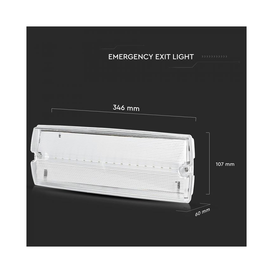 LED Oprawa awaryjna EMERGENCY EXIT LED/3W/230V IP65 6000K 1200mAh