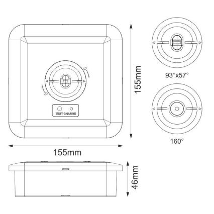 LED Oprawa awaryjna LED/2W/230V 6000K IP65 3200 mAh