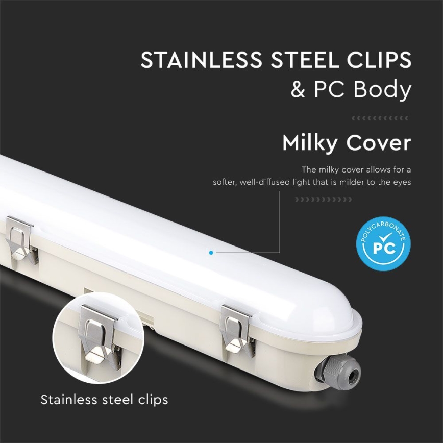 Techniczne oprawa świetlówkowa LED z modułem awaryjnym EMERGENCY LED/48W/230V 6500K 150cm IP65